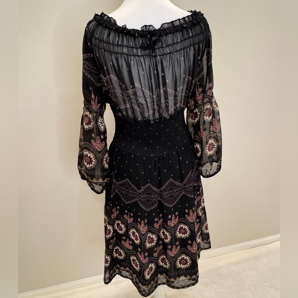Zara Basic Boho Floral Smocked Dress - Size L - Picture 15 of 15